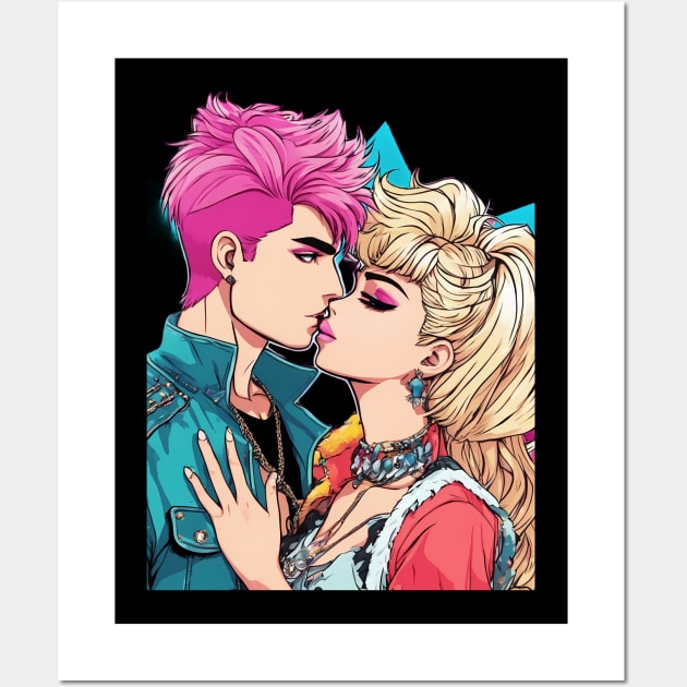 Kissing Couple Wall Art by animegirlnft